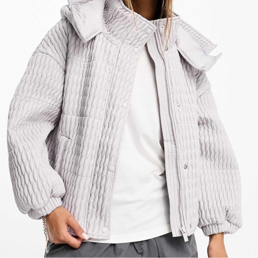 ASOS Quilted Light Gray Jacket